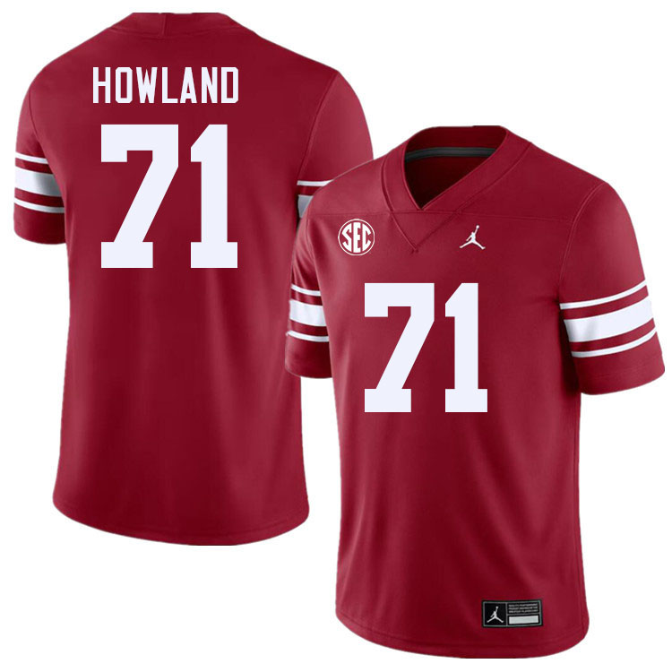 Men #71 Logan Howland Oklahoma Sooners 2024 SEC Conference College Football Jerseys-Throwback